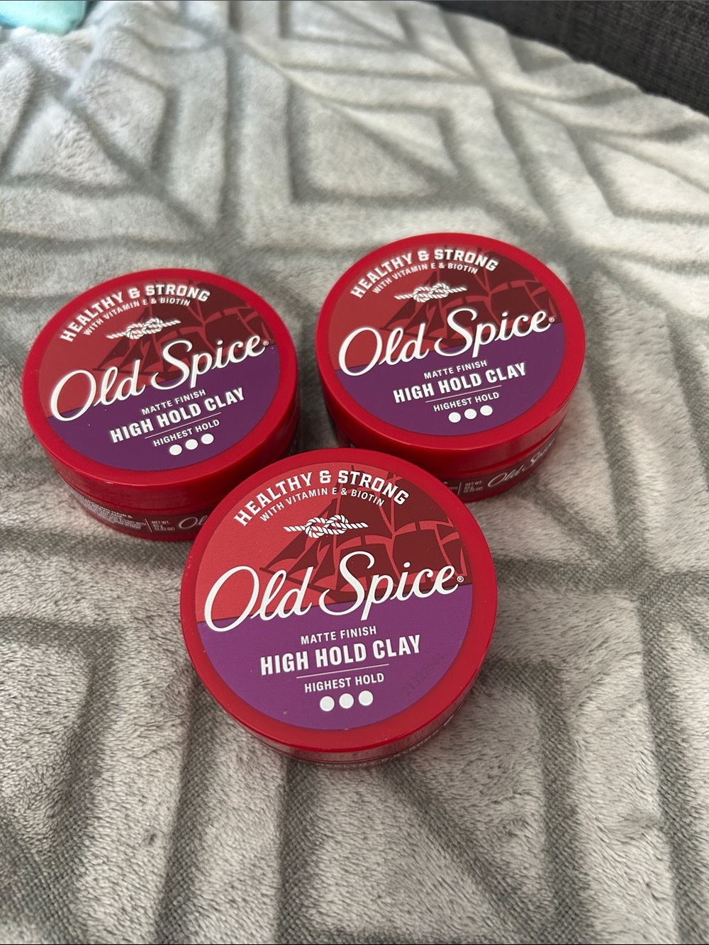 Old Spice High Hold Clay Matte Finish Red & Purple hair clay Mens womens lot 3